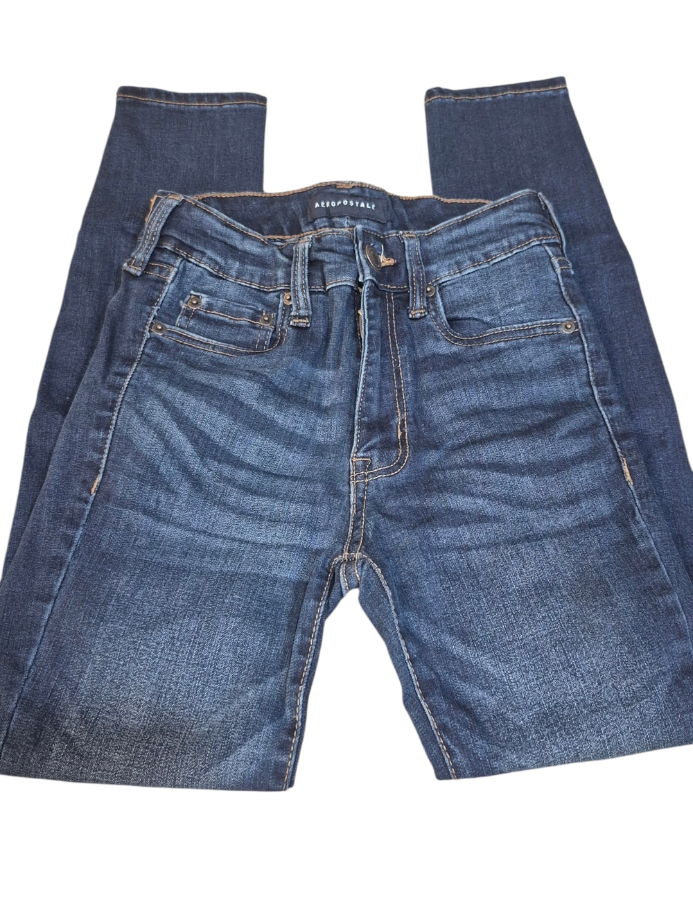 Aeropostale Womens Indigo Skinny Jeggings High Rise Size 2 Short